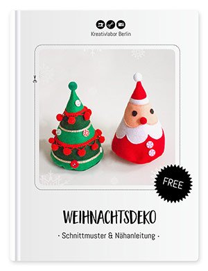 Coverbild für das gratis Schnittmuster mit Nähanleitung Weihnachtsdeko - Weihnachtsmann und Weihnachtsbaum aus Filz.