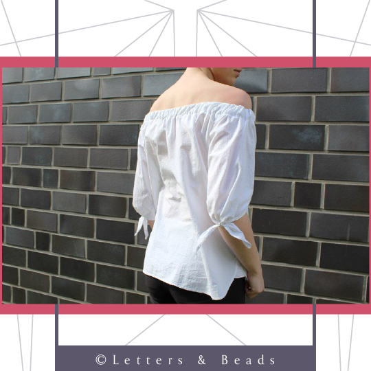 Tutorial Upcycling eines Off-Shoulder Tops von Letters & Beads