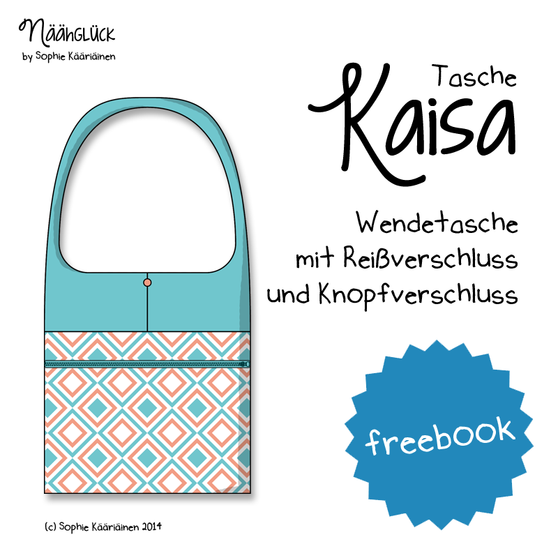 Beitragsbild für das kostenlose Schnittmuster der Wendetasche "Kaisa" von Näähglück.