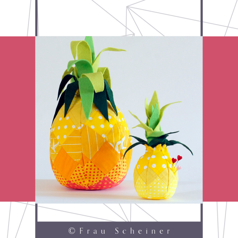 Kostenloses Schnittmuster für das (Nadel)Kissen „Ananas“ von Frau Scheiner
