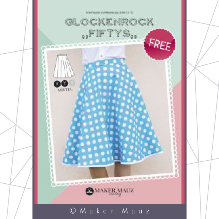 Kostenloses Schnittmuster Glockenrock Fiftys (Gr. 32-52) von Maker Mauz