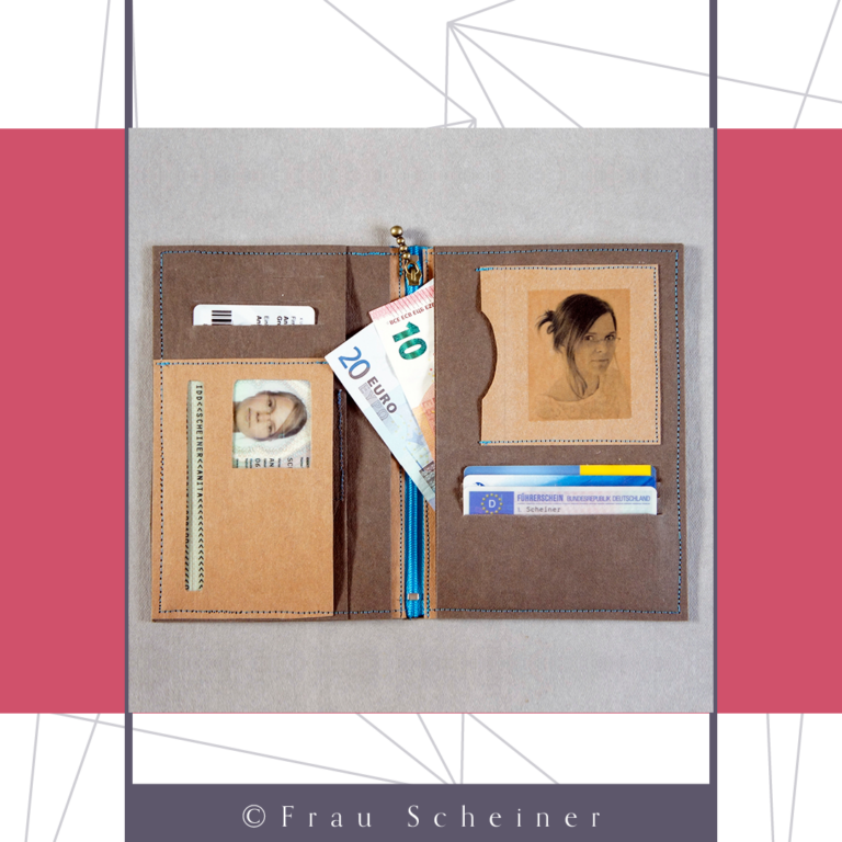 Kostenloses Schnittmuster für eine Herren Brieftasche von Frau Scheiner