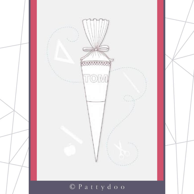 Schnittmuster Schultüte mit Applikation von Pattydoo