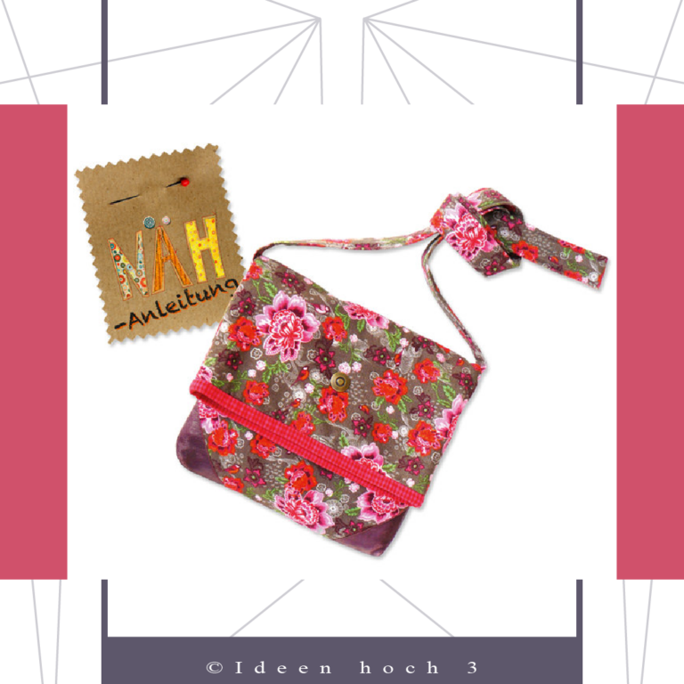 Kostenloses Nähtutorial für eine Umklapptasche (ca. 26 x 24cm) von Ideen hoch 3