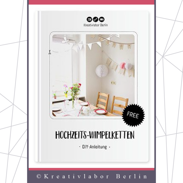 Kostenloses Schnittmuster für Wimpelketten zur Hochzeit von Kreativlabor Berlin