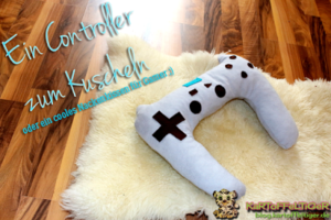 Titelbild für das kostenlose Schnittmuster für ein Controllerkissen von Eva Kartoffeltiger