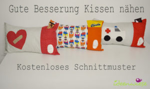 Fertiggenähtes Schnittmuster des Gute Besserung Kissens von ideenwiese