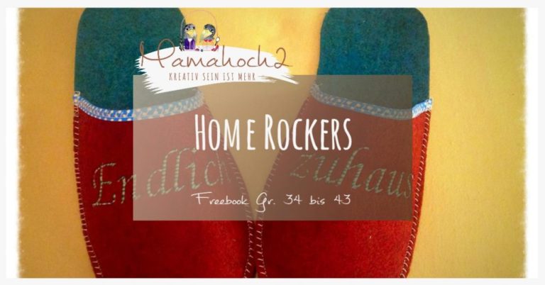 Beitragsbild für das kostenlose Schnittmuster für Filzhausschuhe "Home Rockers" von Mamahoch2.