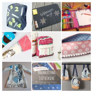Collage 100 kostenlose Schnittmuster für die Schule