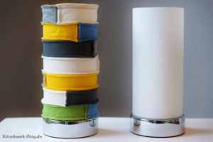 Nähanleitung für bunten Tischleuchtenbezug von Kitschwerk.