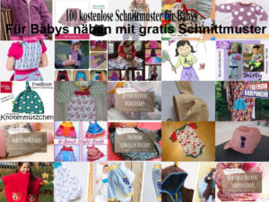100 kostenlose Schnittmuster für Babys - Collage von Free Patterns.