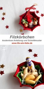 Schnittmuster Filzkorb für Weihnachten von Lila wie Liebe.