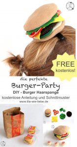 Schnittmuster Burger Haarspange von Lila wie Liebe.