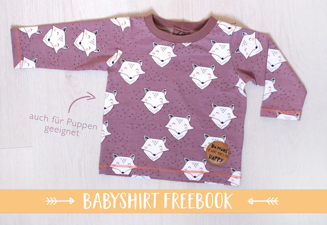Babyshirt Freebook, auch für Puppen geeignet.