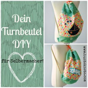 Nähtutorial Turnbeutel von Bunte Knete