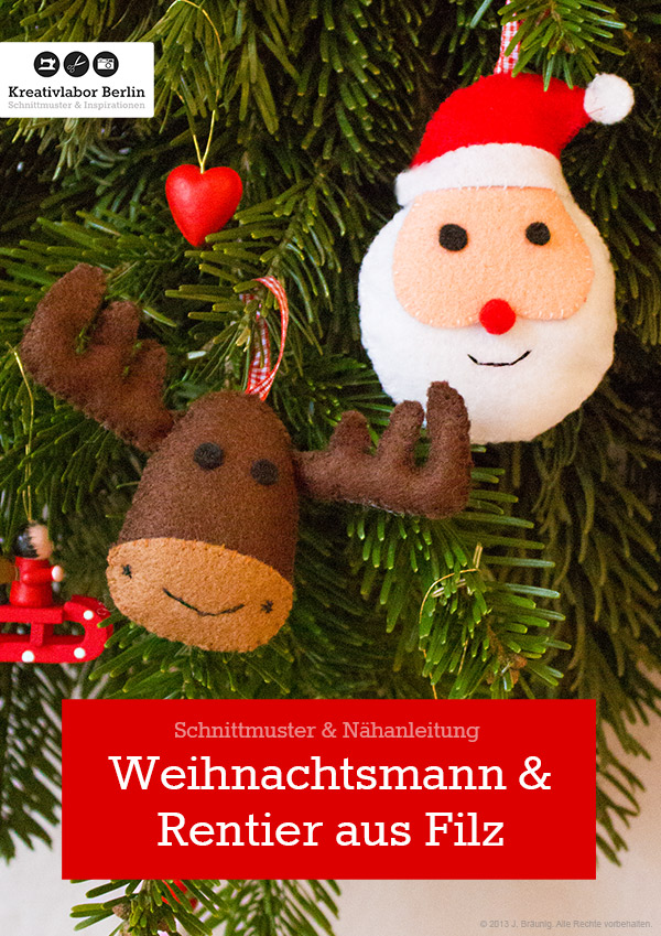 Weihnachtsbaumanhänger nähen mit Nähanleitung von Kreativlabor Berlin
