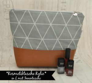 Schnittmuster Kosmetiktasche Kylie in L mit Innentasche.