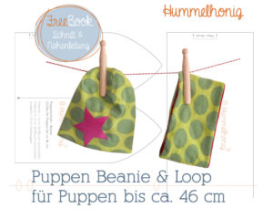 Mütze und Loop für Puppen nähen mit Nähanleitung von Hummelhonig
