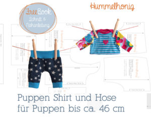 Für Puppen nähen mit gratis Schnittmuster und Nähanleitung von Hummelhonig