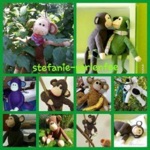 Gratis Schnittmuster Affe Koko von Stefanie Perlenfee