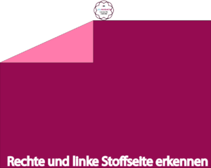 Beschreibung, wie man die rechte und linke Stoffseite erkennt