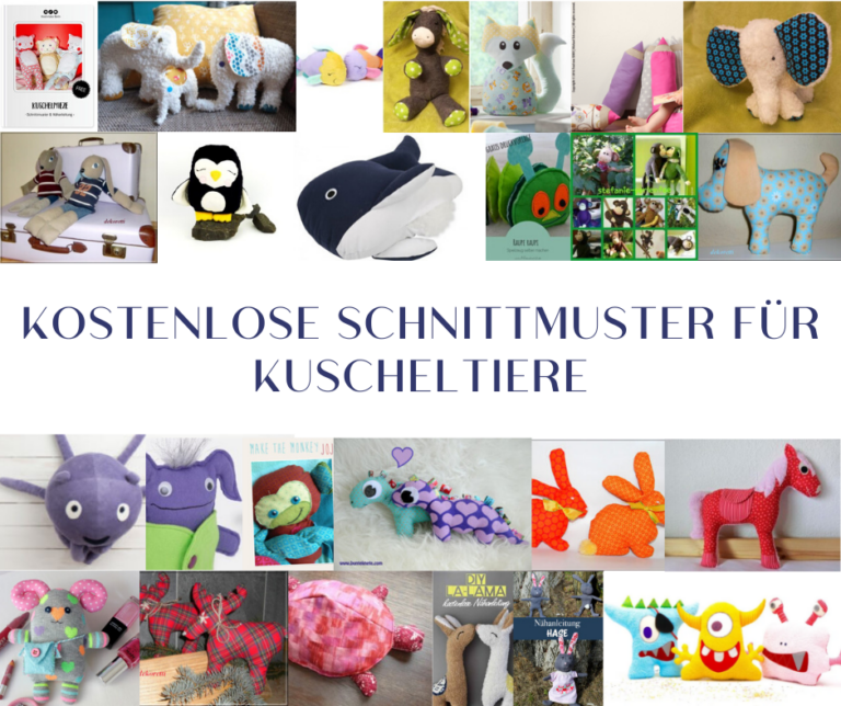 Kuscheltiere nähen – Kostenlose Schnittmuster: 35 gratis Nähanleitungen