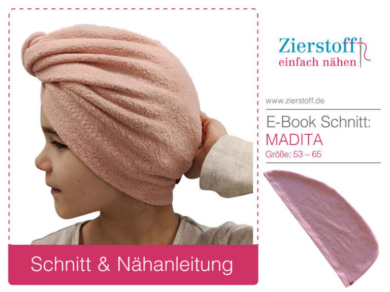 Turban nähen: Kostenloses Schnittmuster für den Haarturban „MADITA“ von Zierstoff