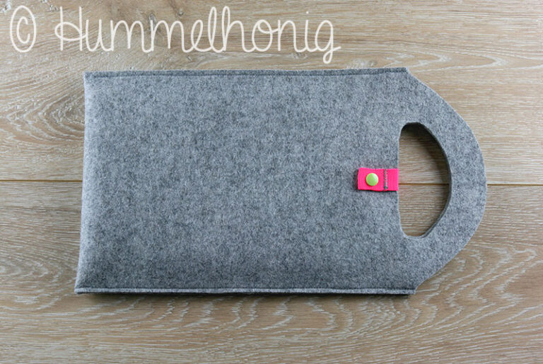 Gratis Schnittmuster Tabletttasche aus Filz von Hummelhonig