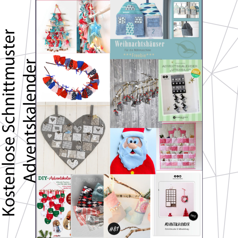 Kostenlose Schnittmuster und Nähanleitungen für Adventskalender