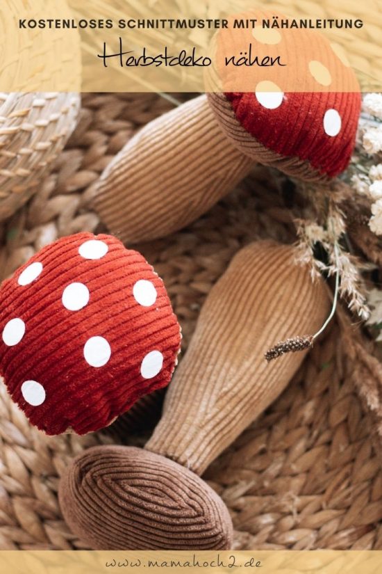 Kostenloses Schnittmuster für herbstliche Pilze von Mamahoch2