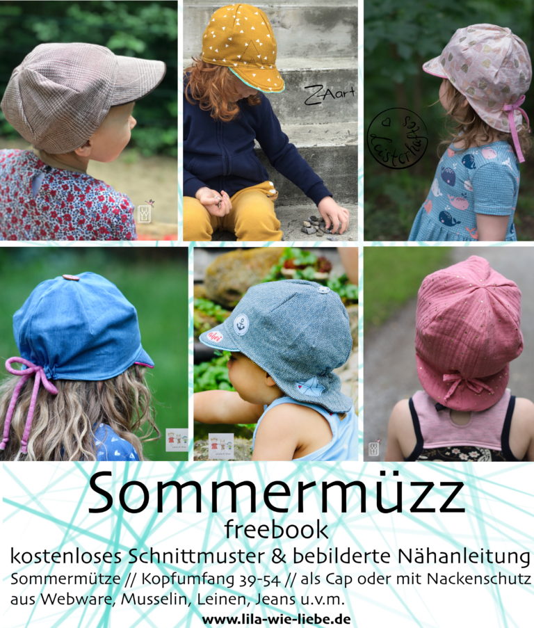 Gratis Schnittmuster Sommermütze „Sommermüzz“ (KU 39-54) von Lila wie Liebe